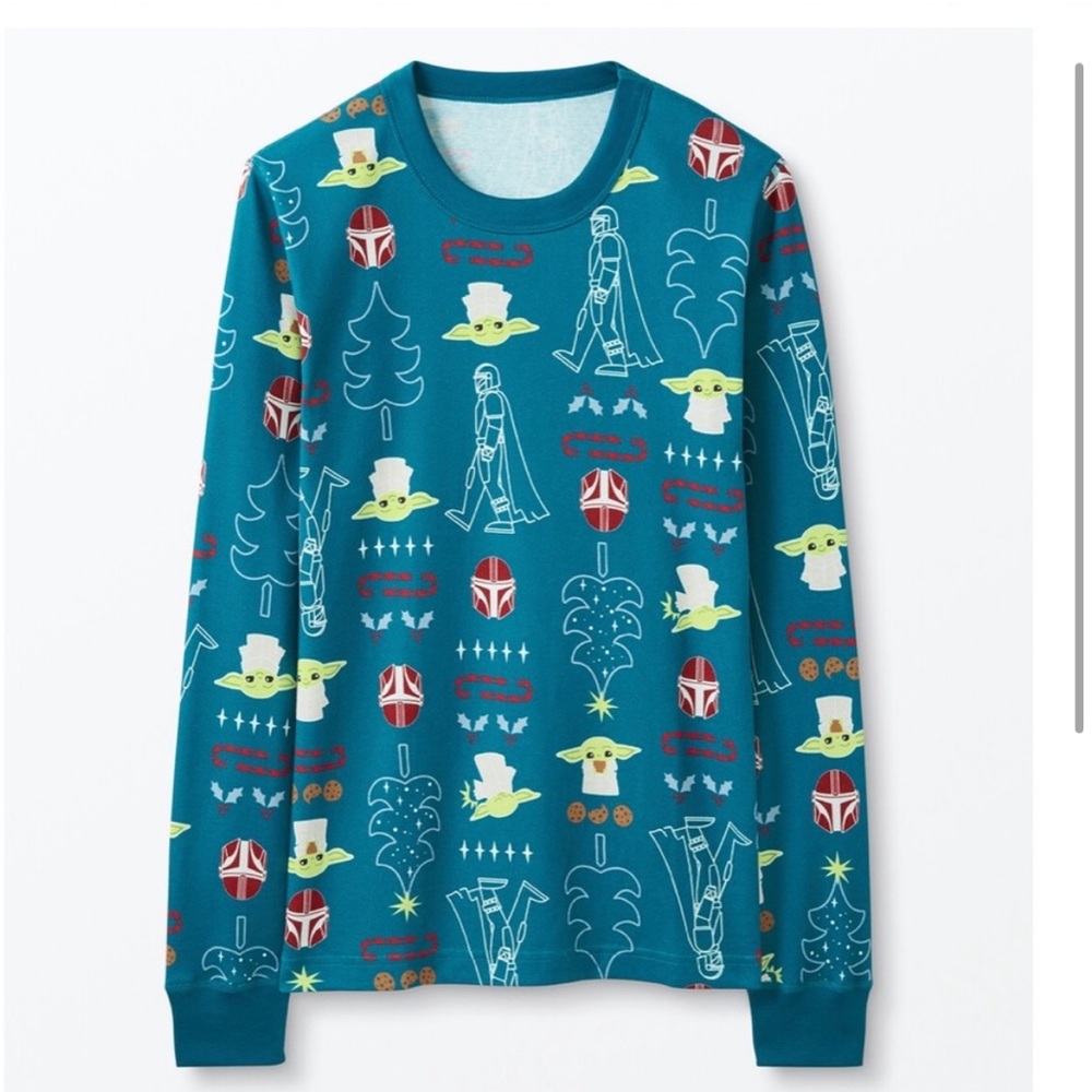 NWT Hanna Andersson Organic Star Wars Long John Pajama Top Adult Size XL